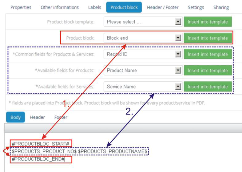 Create product block
