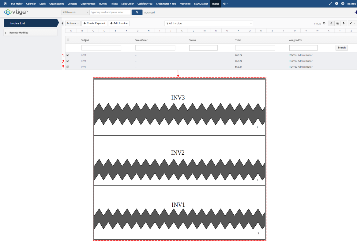 Manage records in PDF