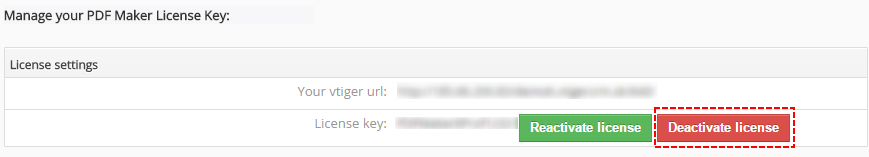 Deactivate license
