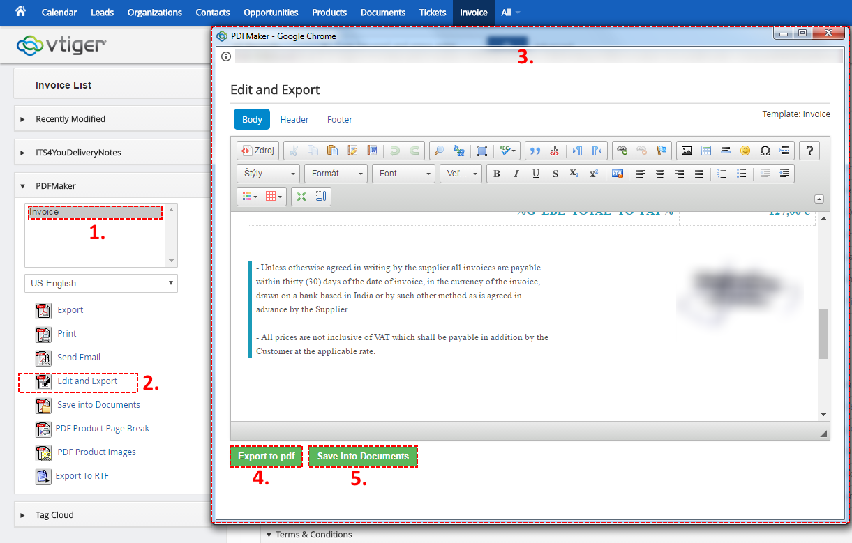Edit and export to PDF